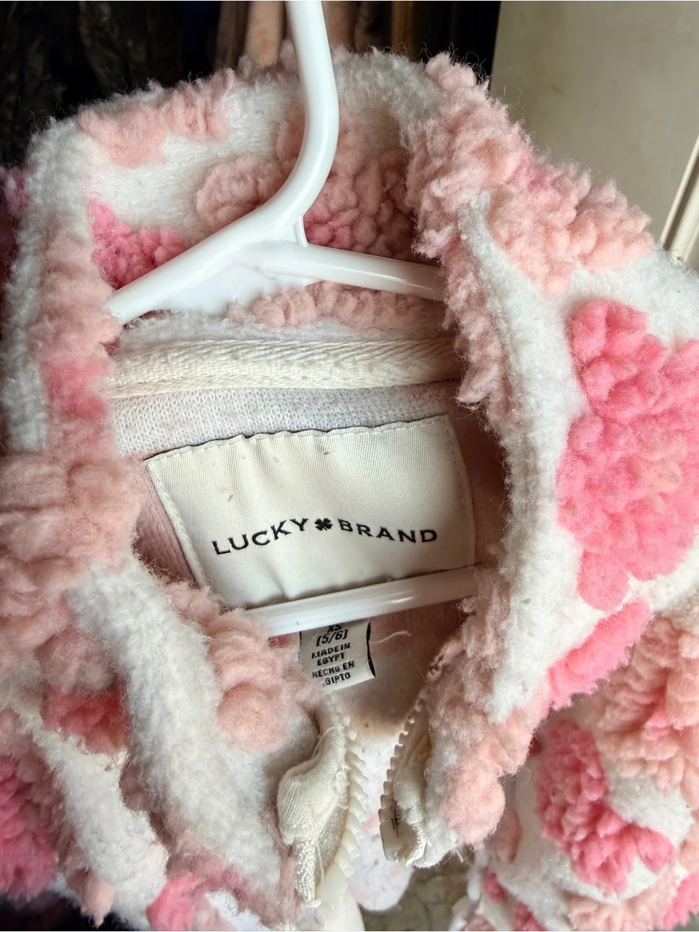 Girls Lucky Brand plush zip up